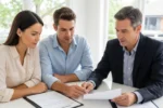 Australian home buyers reviewing property contracts with a real estate agent, illustrating home buyer rights and legal protections in Australia