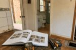 Building inspection report and inspection tools inside an older Australian home.